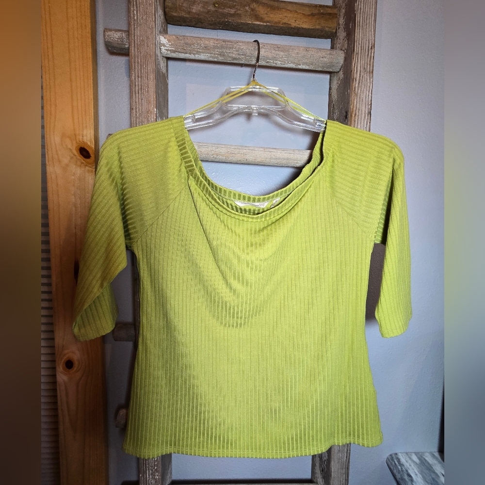 Lime Green Ribbed Top